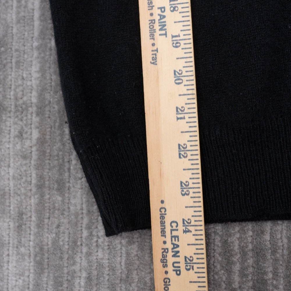 Ralph Lauren Womens Black Lambswool V-Neck Sweater Size L Long Sleeve Knit Top - Picture 3 of 7